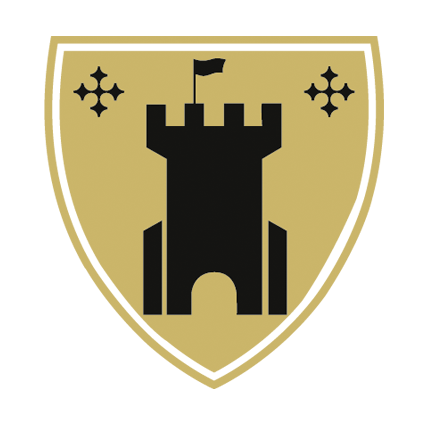 Blason représentant le groupe Médiateurs culturels et gestionnaires du patrimoine avec illustration d'un château fort